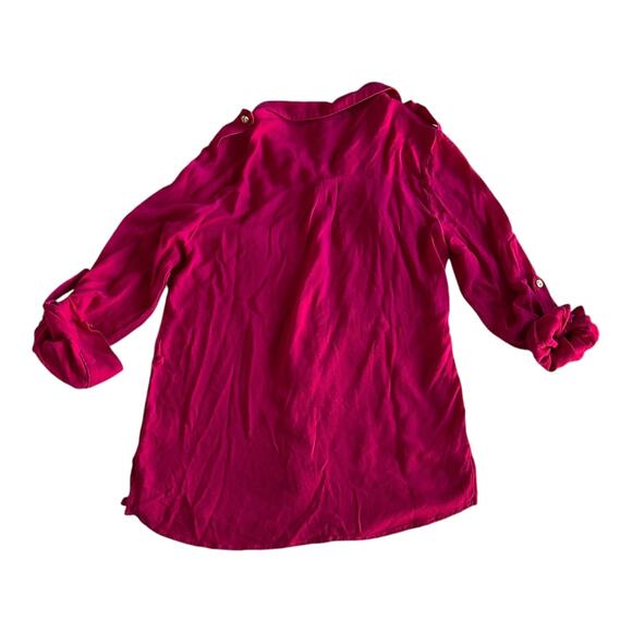 Womens Top Size Large Magenta Button Down Workwear Office Attire Outdoorsy Work - Picture 2 of 9